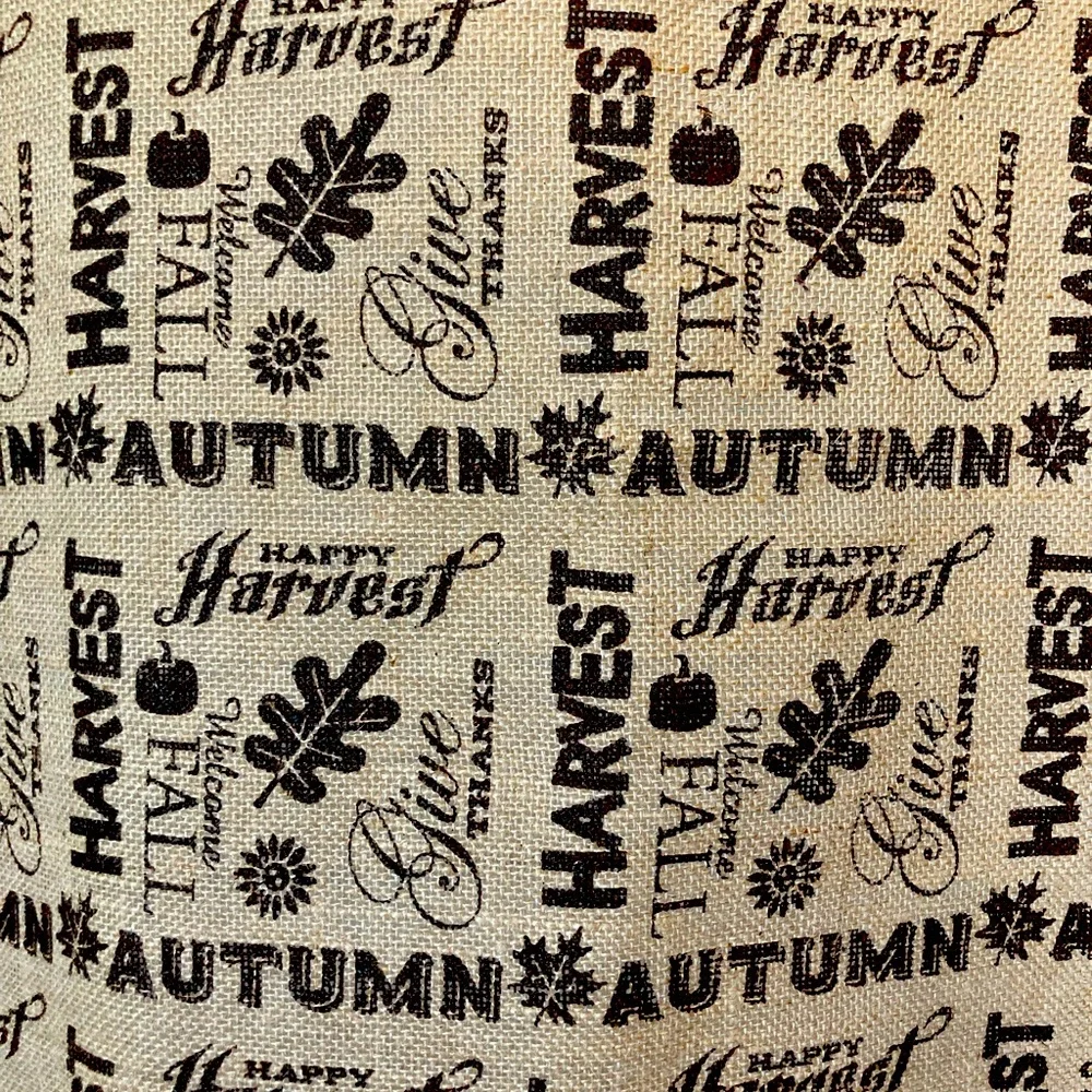 Fall Table Runner Autumn Happy Harvest Welcome Fall Give Thanks Burlap Linens